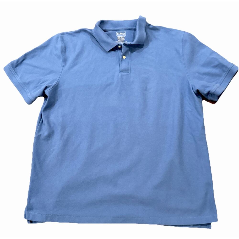 L.L. Bean Premium Double L Polo Shirt Mens Tall XXL Blue ID 300455
